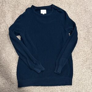 American Eagle Outfitters Navy Ribbed Crewneck Sweater - Men